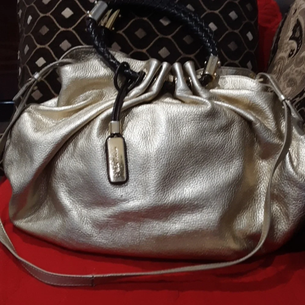 Michael Kors Metallic Gold Leather Hobo Bag
